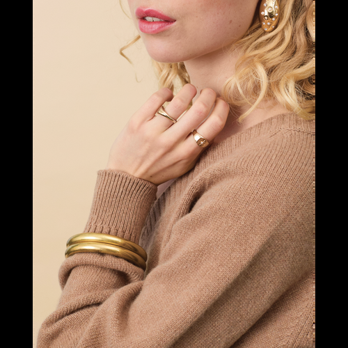 Tricot Col V En Cachemire Camel Femme – Tricot