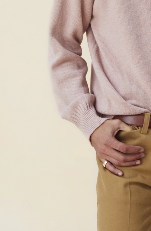 Tricot Col V En Cachemire Nude Homme – Tricot