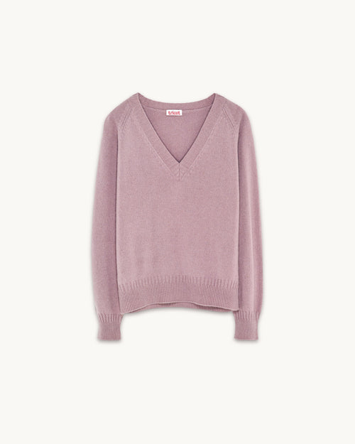 Tricot Col V En Cachemire Pink Homme – Tricot