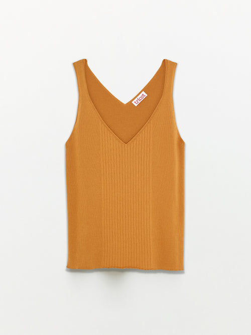 tricot Débardeur en coton bio Ocre Femme – Tricot