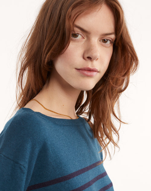 Tricot Marinière Cachemire Et Coton – Tricot