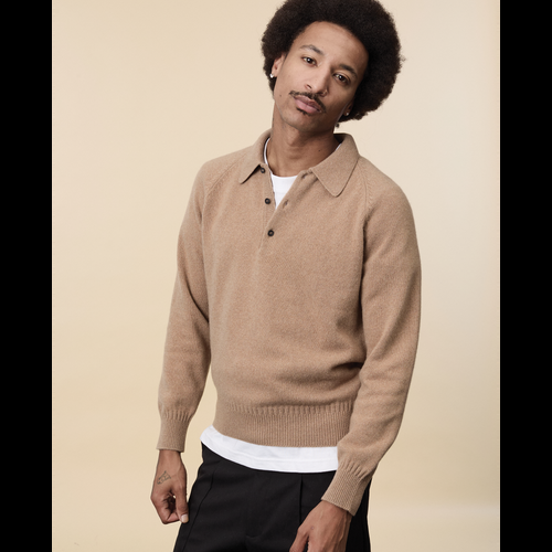 tricot Polo en cachemire Camel Homme – Tricot