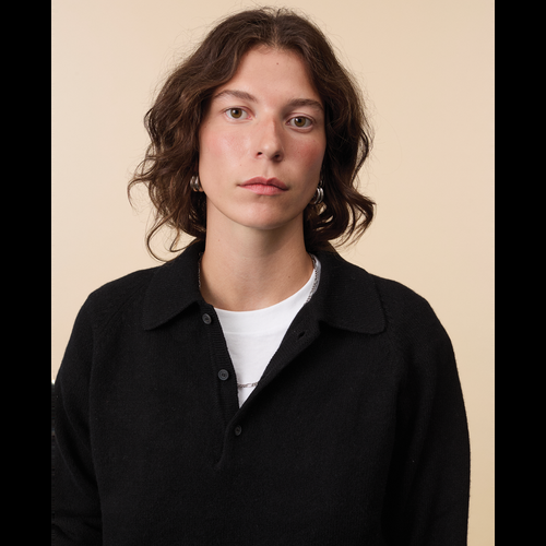 Tricot Polo En Cachemire Noir Femme – Tricot