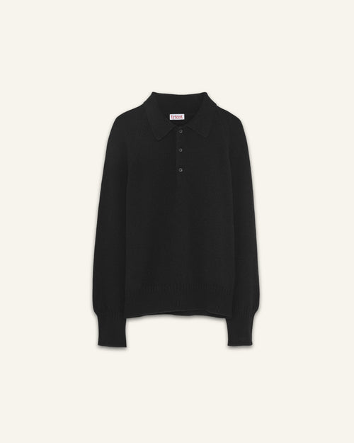 Tricot Polo En Cachemire Noir Homme – Tricot