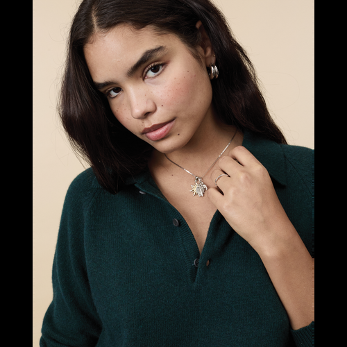 Tricot Polo En Cachemire Vert Femme – Tricot
