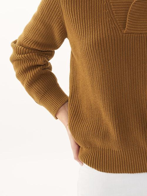 Tricot Polo En Coton Bio Tabac Femme – Tricot