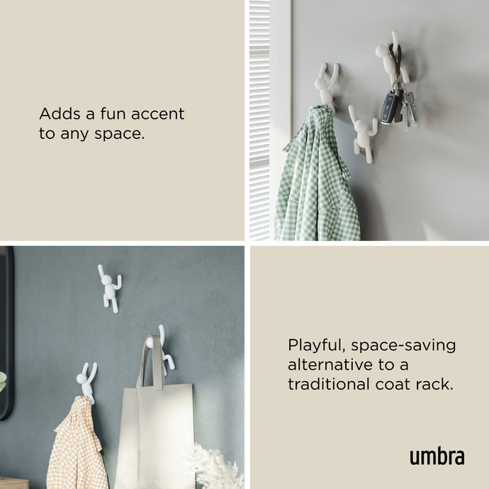 Umbra BUDDY - Lot De 3 Patères Murales