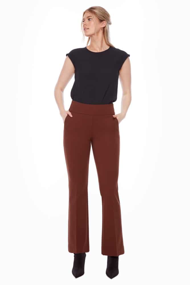 Up Pants PANTALON BOOTCUT PLEINE LONGUEUR EN PONTE SOLIDE