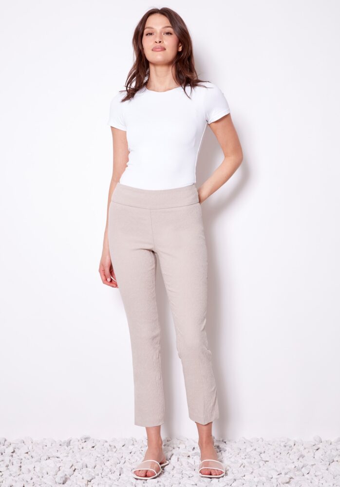 Up Pants PANTALON CHEVILLE EN JACQUARD TEXTURÉ SOLIDE