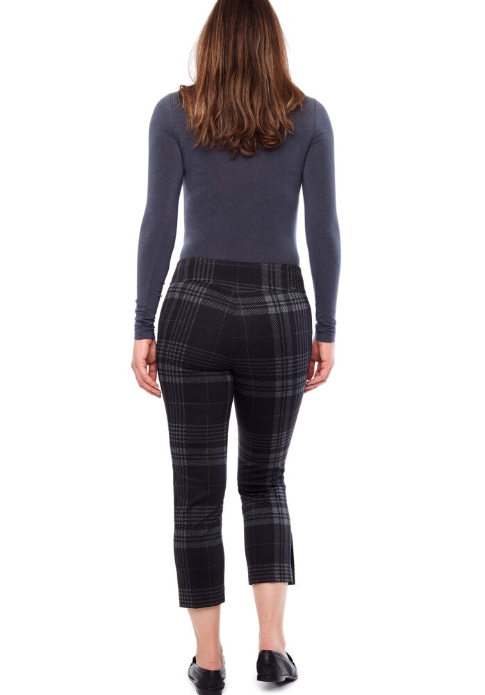 Up Pants PANTALON CROP À JAMBE ÉTROITE EN TISSU ÉCOSSAIS PONTE