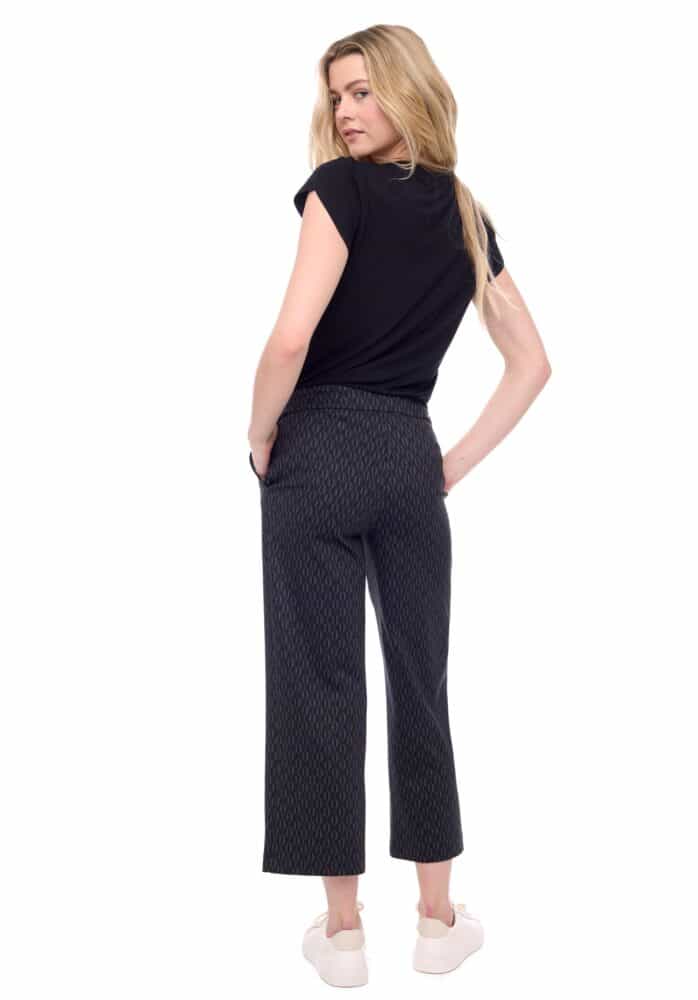Up Pants PANTALON CROP À JAMBE LARGE EN PONTE IMPRIMÉ