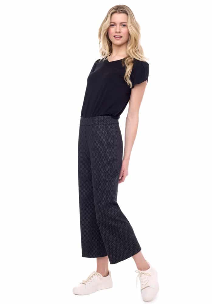 Up Pants PANTALON CROP À JAMBE LARGE EN PONTE IMPRIMÉ