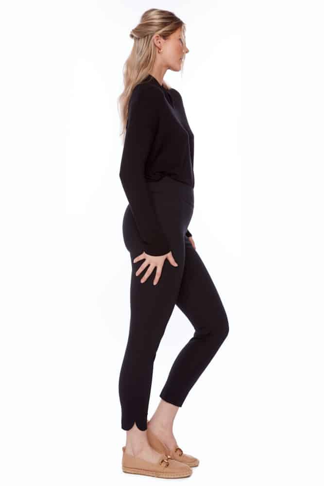 Up Pants PANTALON DE COMPRESSION À LA CHEVILLE À FENTE PÉTALE SOLIDE