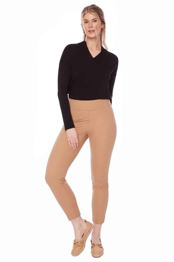 Up Pants PANTALON DE COMPRESSION À LA CHEVILLE À FENTE PÉTALE SOLIDE