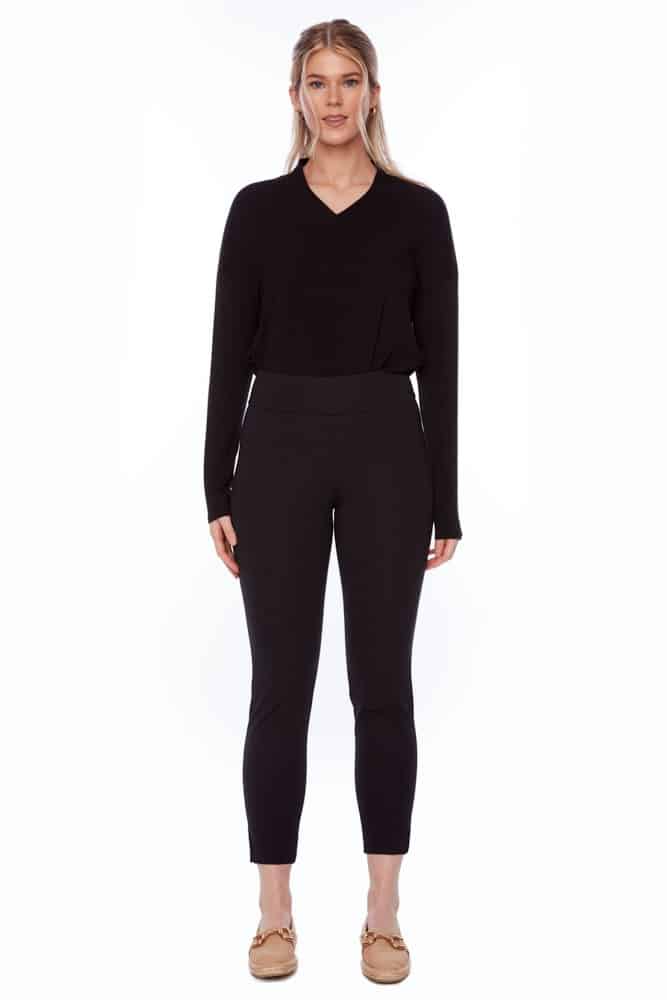 up pants PANTALON DE COMPRESSION À LA CHEVILLE À FENTE PÉTALE SOLIDE