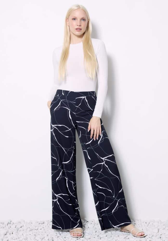 up pants PANTALON LARGE EN SOIE VÉGÉTALIENNE MARBRÉE