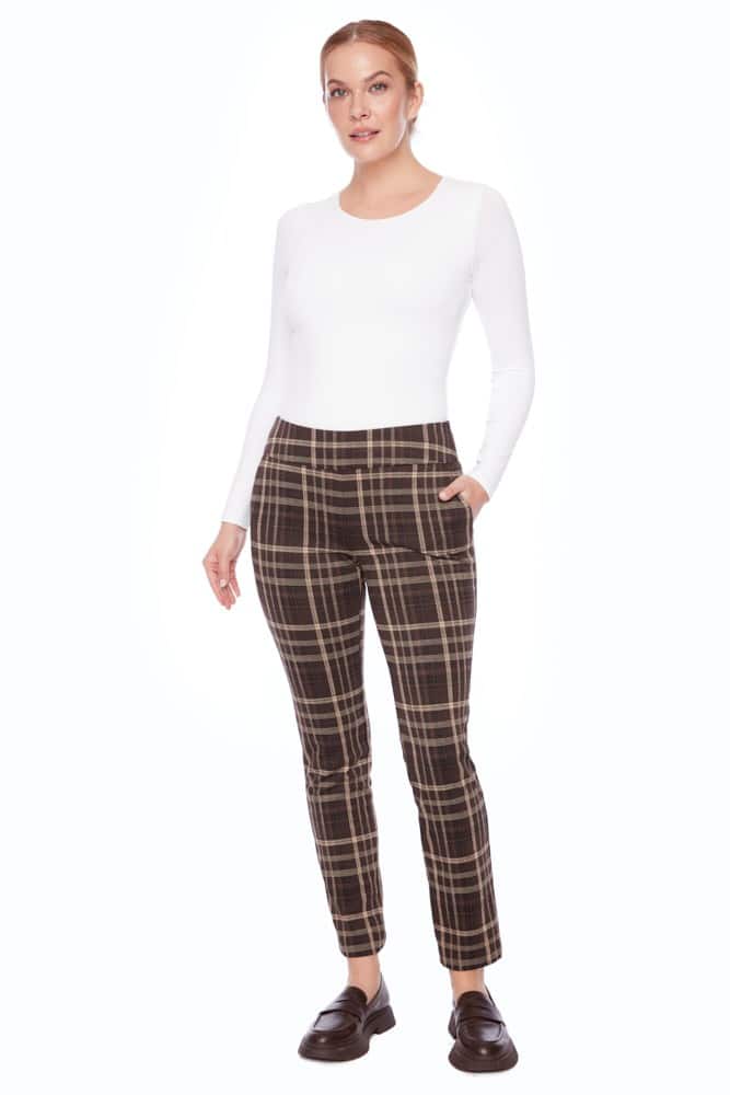 up pants PANTALON SLIM EN JACQUARD ÉCOSSAIS MAYFAIR