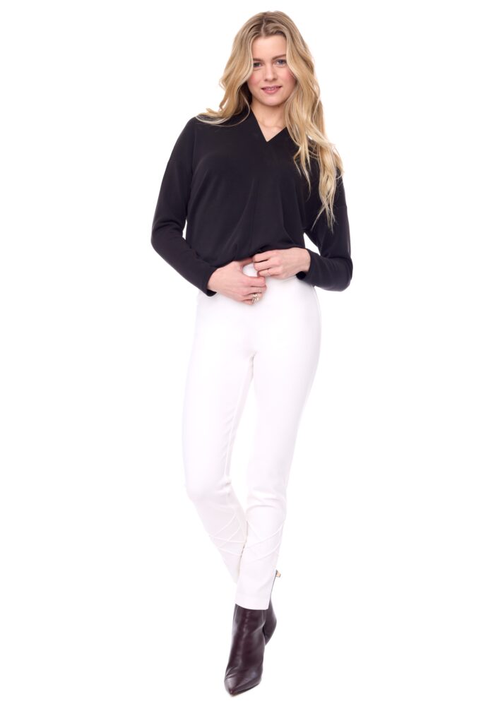 up pants PONTE SLIM PINTOUCH PANTALON CHEVILLE À POINTS DE CROIX