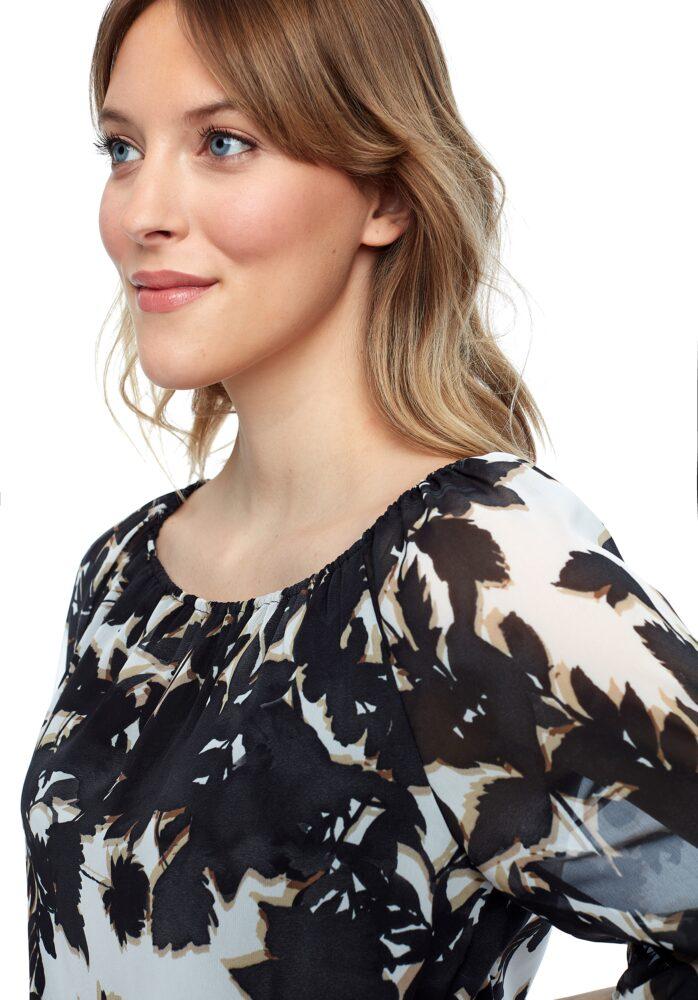 Up Pants TOP À MANCHES LONGUES EN MOUSSELINE DE SOIE SAHARA