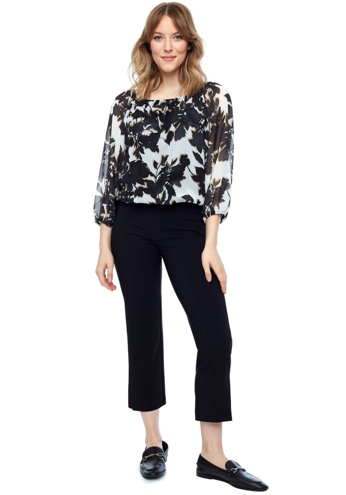 up pants TOP À MANCHES LONGUES EN MOUSSELINE DE SOIE SAHARA