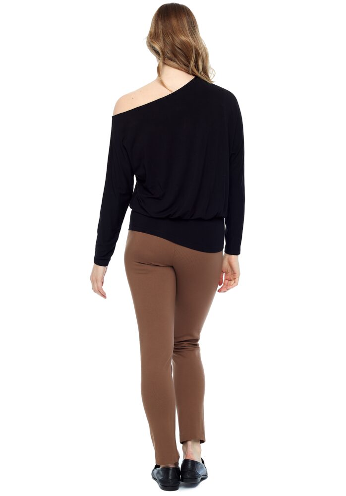 Up Pants TOP À MANCHES LONGUES EN TRICOT DE BAMBOU À ÉPAULES DÉCOUVERTES