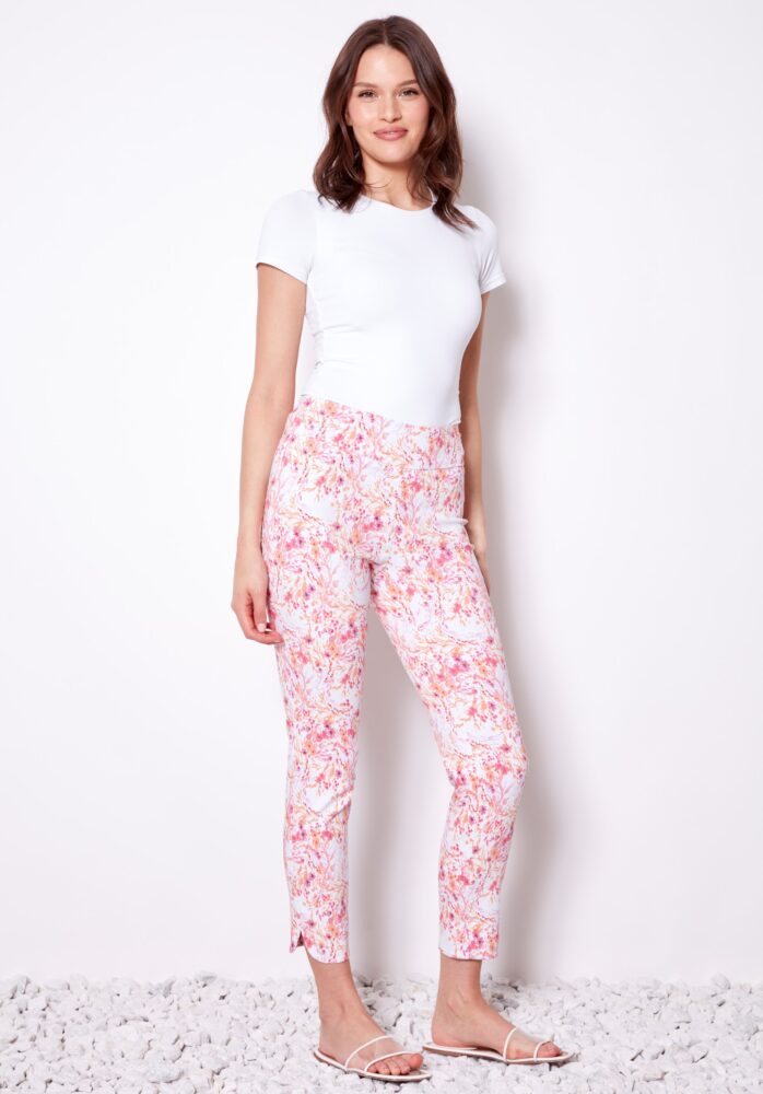 up pants GINGER PETAL-SLIT TECHNO ANKLE PANTALON
