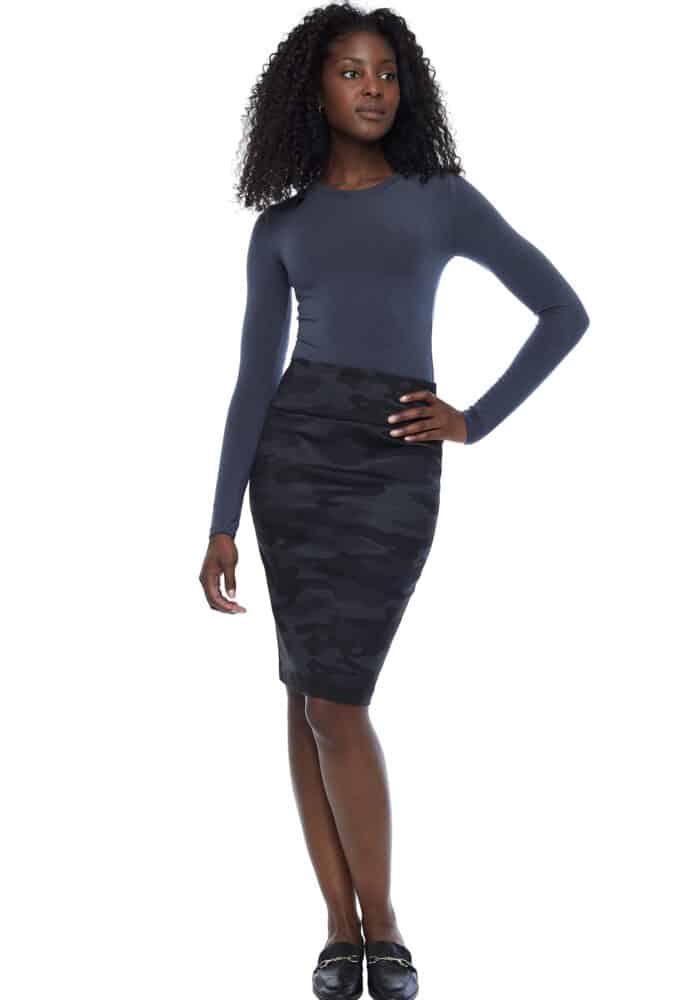 up pants JUPE CRAYON EN PONTE CAMO