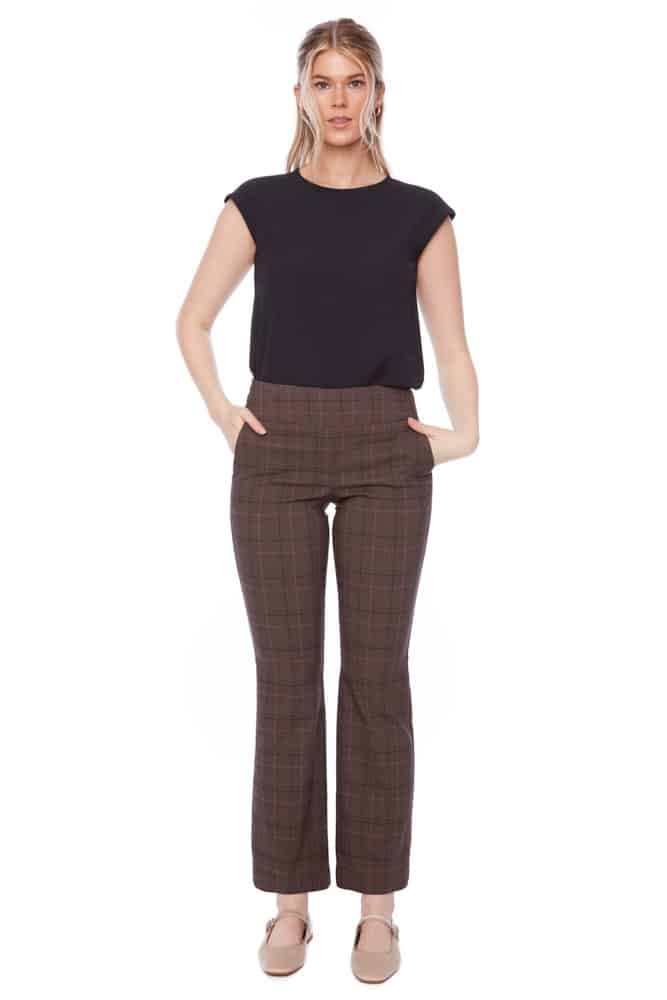 up pants PANTALON BOOTCUT TECHNO À CARREAUX VINLEE