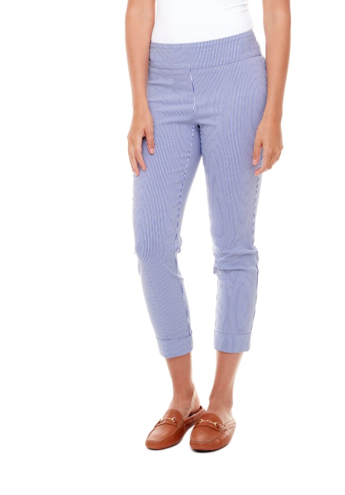 up pants PANTALON COURT À RAYURES BLEUES
