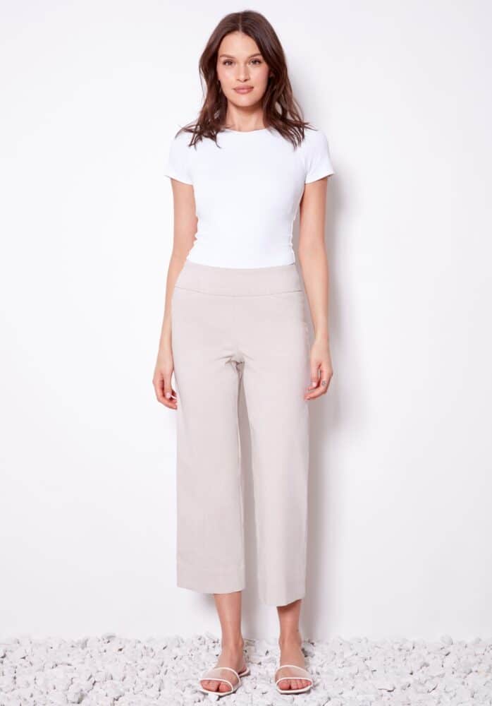 up pants PANTALON COURT TECHNO EFFET LIN