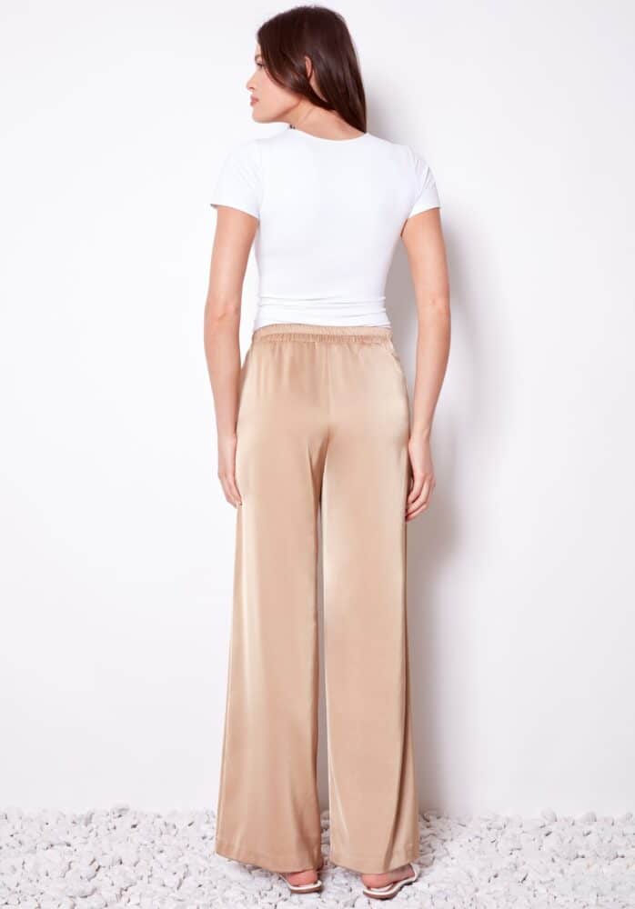 Up Pants PANTALON LARGE EN SATIN BELIZE SOLIDE