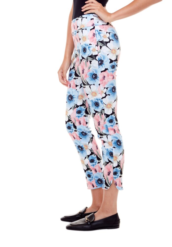 Up Pants PANTALON SLIM À FENTE PÉTALE PRINTANIÈRE