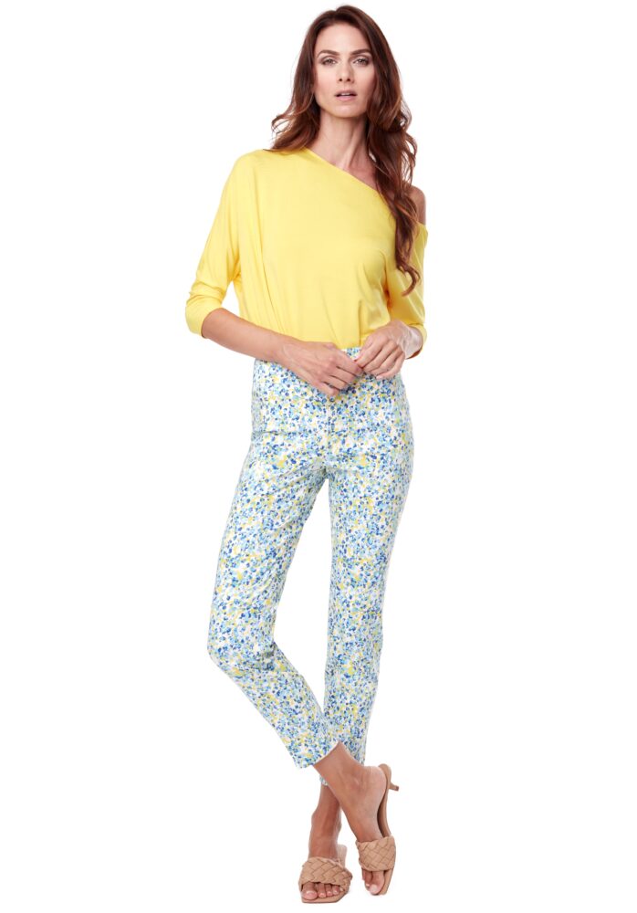 up pants PANTALON SLIM À FENTE PÉTALE SPECKLES