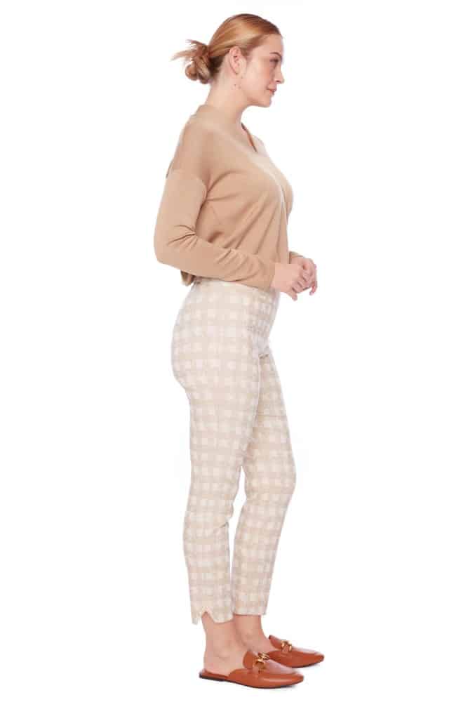 Up Pants PANTALON TECHNO À CARREAUX ÉCRUS