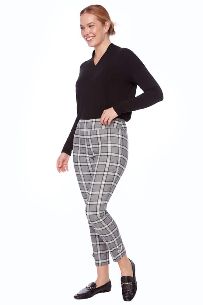 up pants PANTALON TECHNO À CARREAUX MÉTALLIQUES