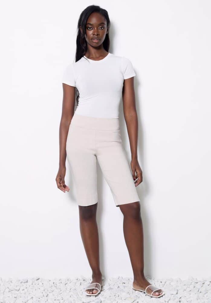 up pants SHORT TECHNO EFFET LIN