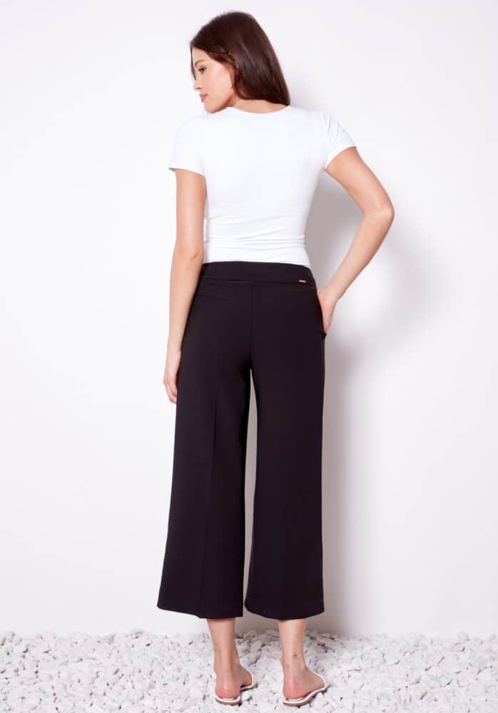 Up Pants SOLID AMALFI WIDE-LEG CROPPED PANTALON