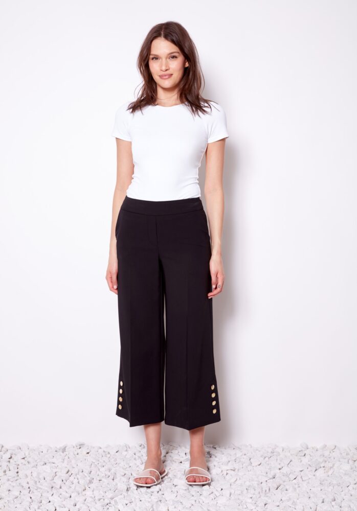 up pants SOLID AMALFI WIDE-LEG CROPPED PANTALON