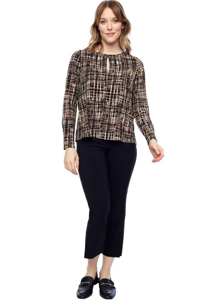 up pants TOP À MANCHES LONGUES EN CRÊPE D'OSIER