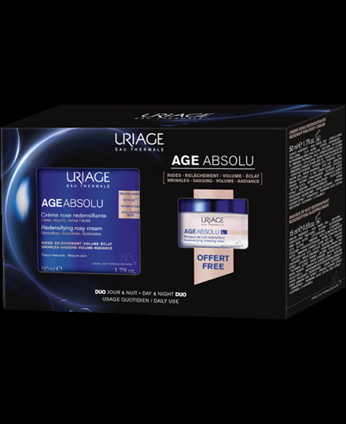 uriage COFFRET AGE ABSOLU - CRÈME ROSE + MASQUE 15ML OFFERT