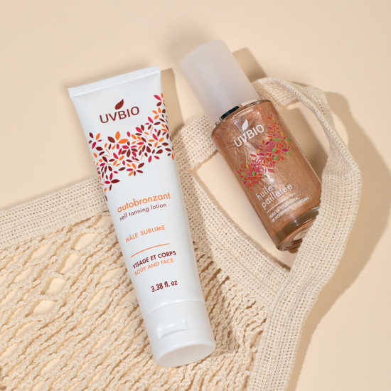 uvbio Kit Bronzer - Huile pailletée & autobronzant