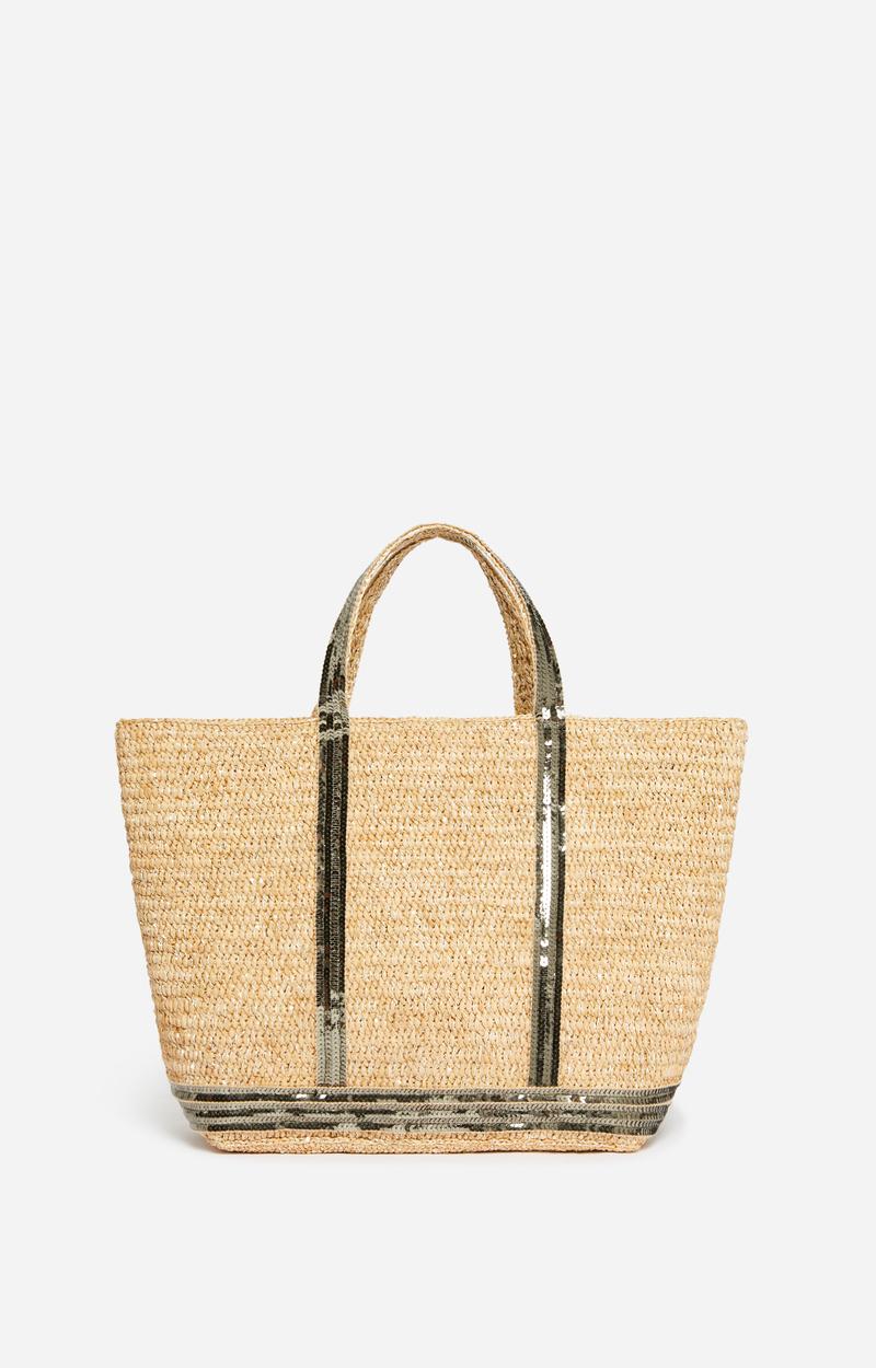 vanessa bruno Cabas M en Raphia et Sequins Kaki