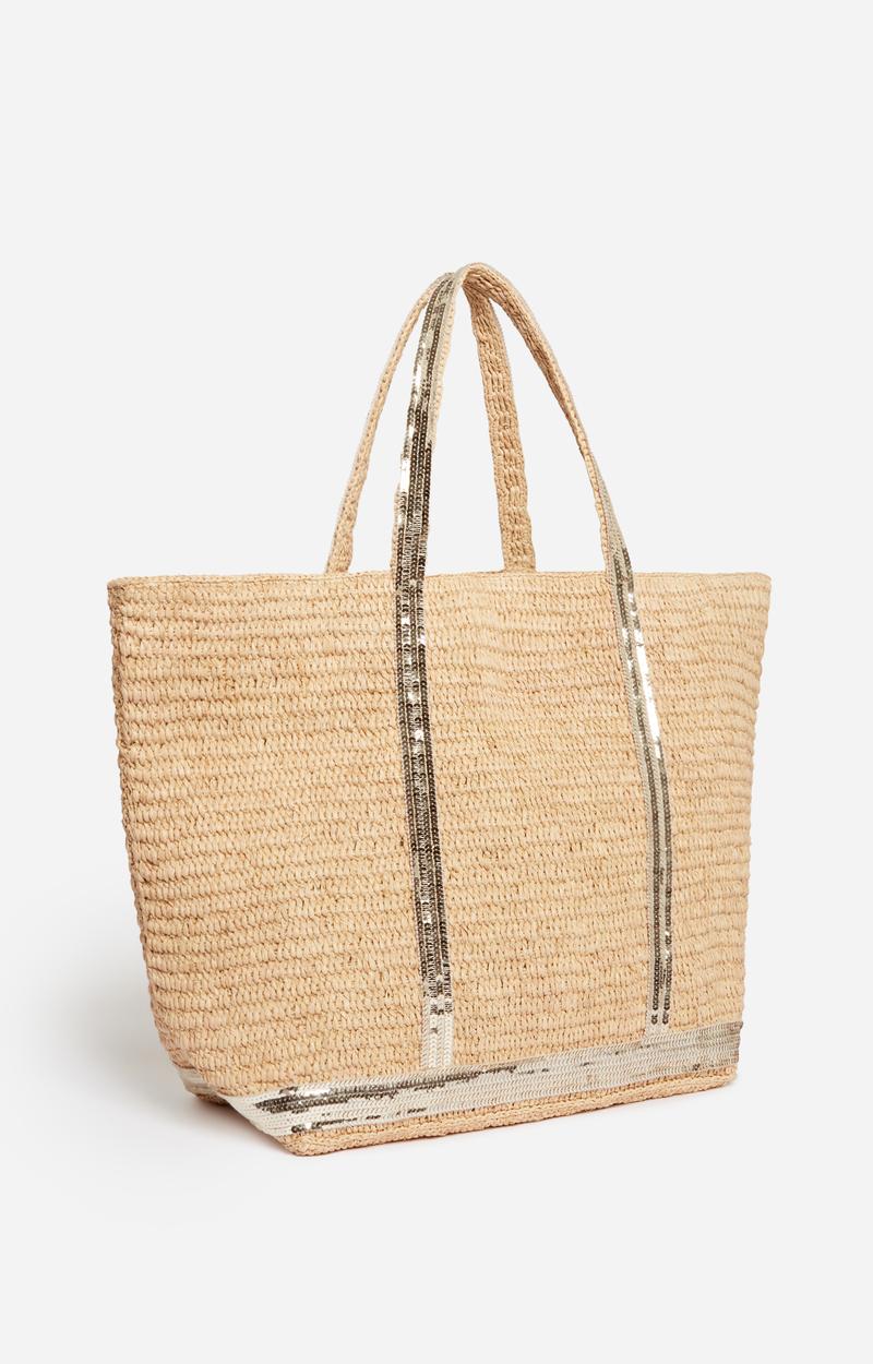 Vanessa Bruno Cabas XL En Raphia Et Sequins Or