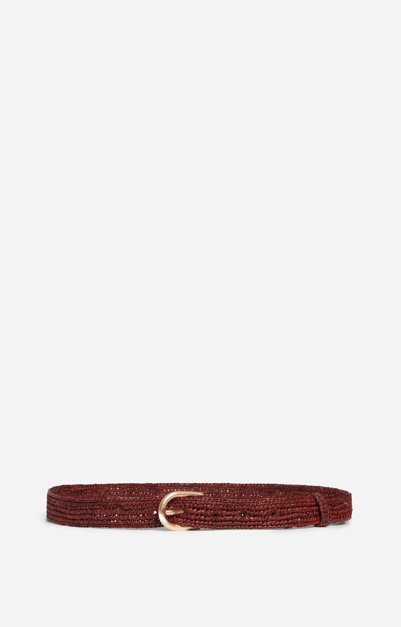 Vanessa Bruno Ceinture Marron En Raphia 25MM