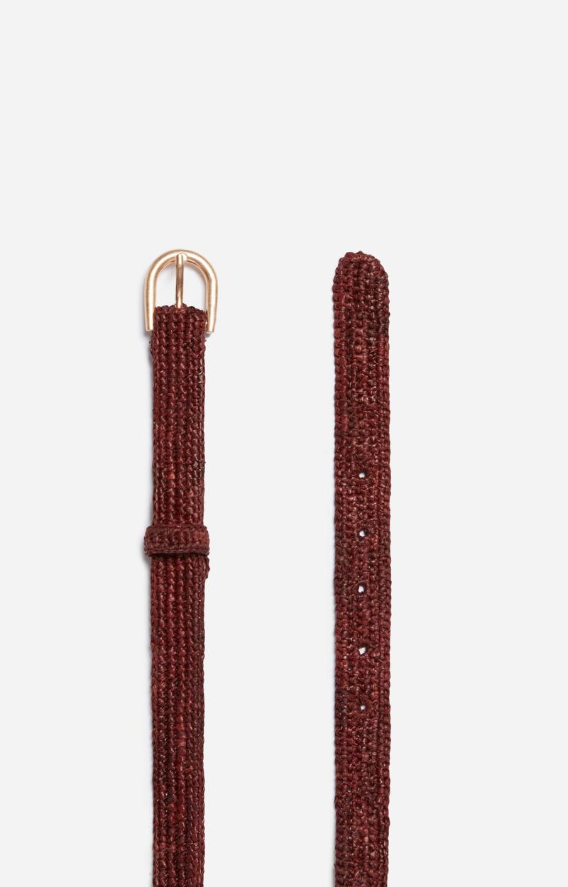 Vanessa Bruno Ceinture Marron En Raphia 25MM