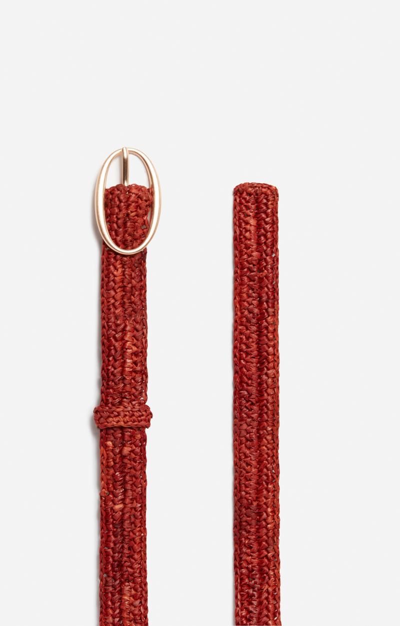 Vanessa Bruno Ceinture Marron En Raphia 35MM