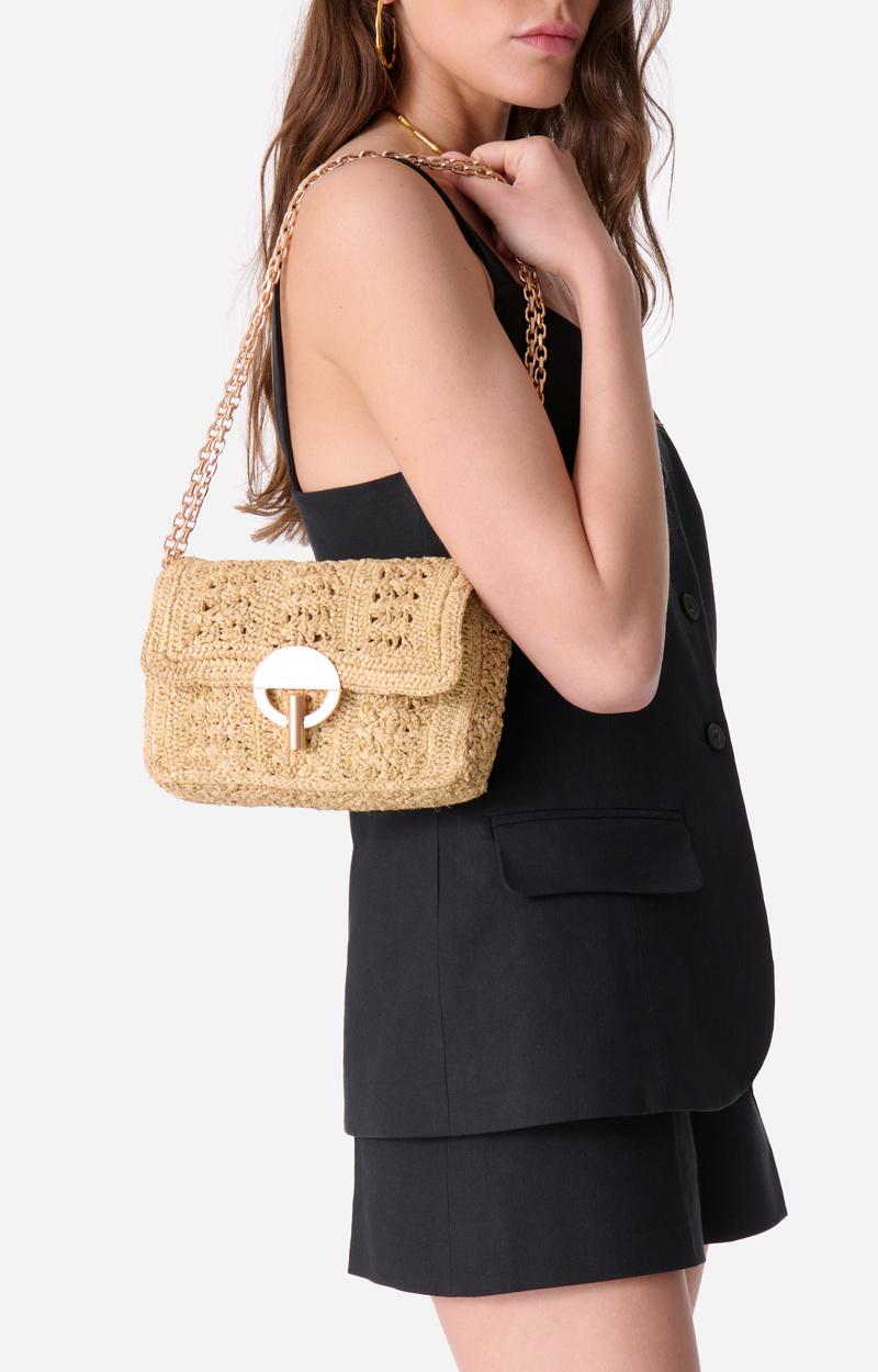 Vanessa Bruno Moyen Sac Moon En Raphia Et Lurex