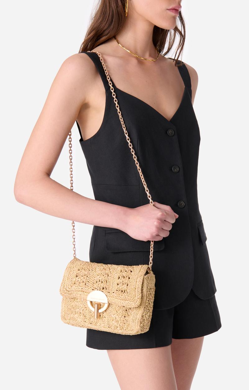 Vanessa Bruno Moyen Sac Moon En Raphia Et Lurex