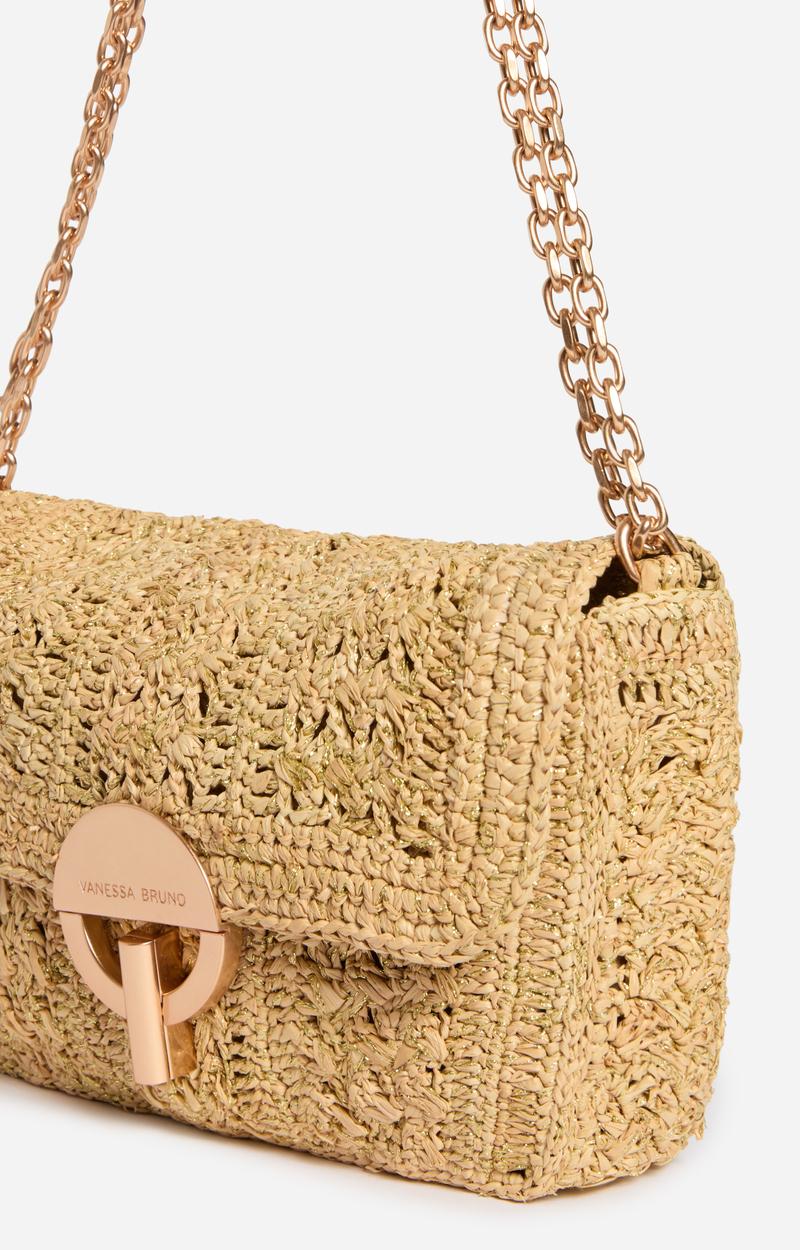 Vanessa Bruno Moyen Sac Moon En Raphia Et Lurex