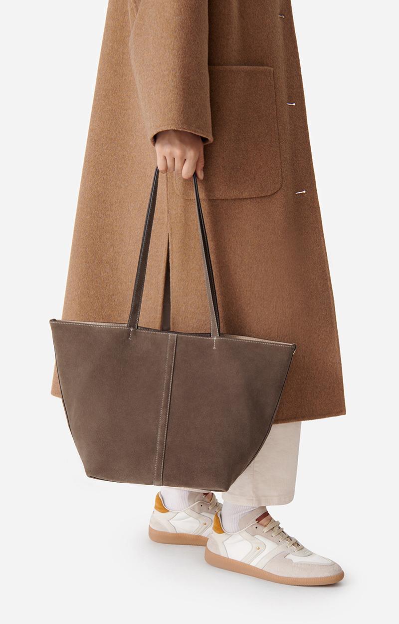 Vanessa Bruno Petit Cabas Daily En Cuir Velours